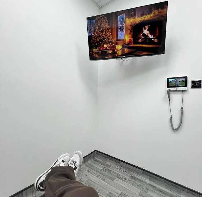 big tv at acton practice waiting area
