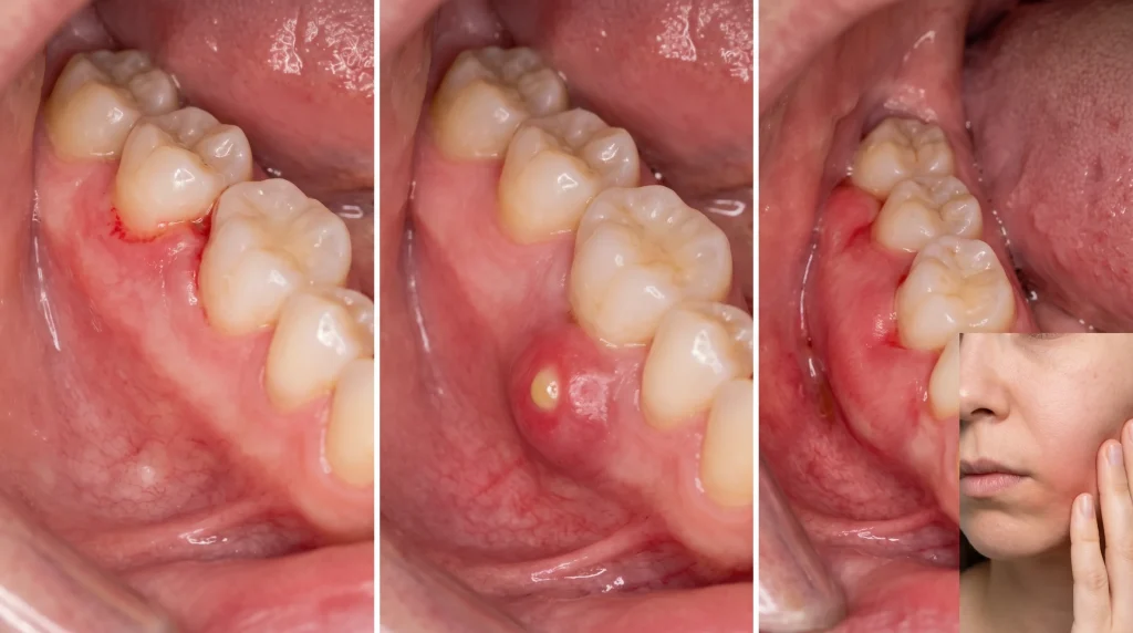 stage of gum abscess