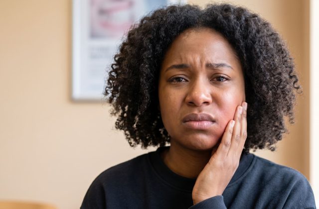 swollen face due to dental abscess